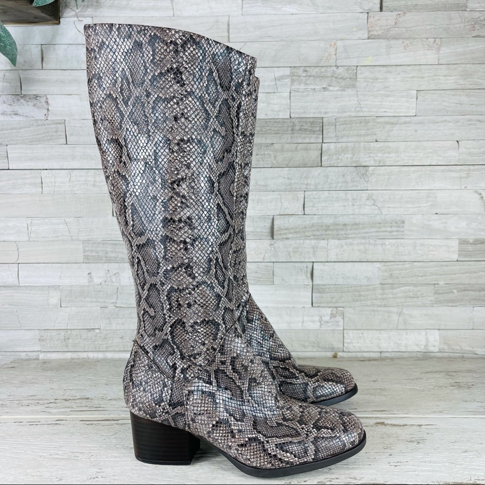 Born Audrina Reptile Embossed Tall Boots Size 6.5M
